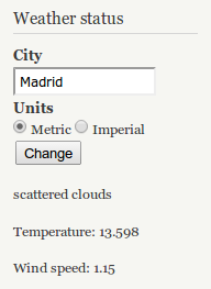 使用AngulaJS在Drupal中实现的天气显示区块